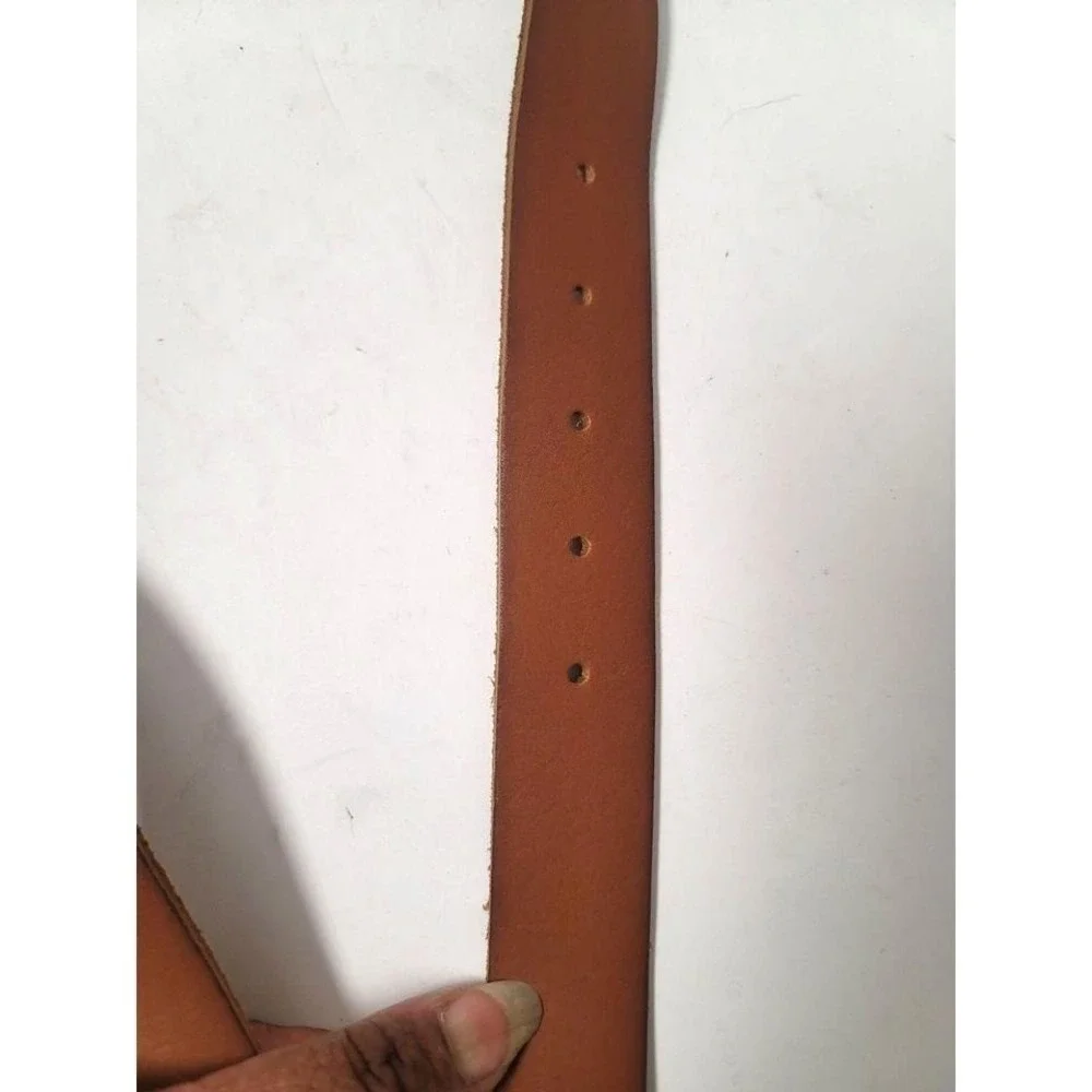 Brown‎ Unisex Leather Belt With Brass Buckle Size XXL